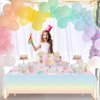Pastel Rainbow Party Supplies for 20 Guests, Disposable Tableware Set includes Pastel Paper Plates, Napkins, Forks, Tablecloth for Girls Birthday Party, Baby Shower Party