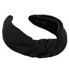 YETASI Black Satin Headbands for Women,Elegant, Chic and Comfortable Knotted Headband made of Non-Slip Silk Quality Satin Fabric, Adjustable Knot Head band