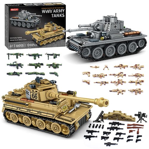 WINGIFT 1030 Piece WW2 Army Tanks Toy Building Sets,Create a German Panzer 38T and a German Tiger Tank Toys,Adult Collectible Model Tanks Sets to Build,Christmas Birthday Gifts for Boys,Teens,Adults