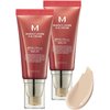MISSHA M Perfect Cover BB Cream No.23 (2 Pack) Natural Beige for Light with Neutral Skin Tone SPF 42 PA +++ 1.69 Fl Oz - Tinted Moisturizer for face with SPF
