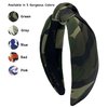 YETASI Headbands for Women Knotted Headband for Women Green Camo is Chic. Top Knot Headband Designer is Unique. Fashion Headbands with Knot Head band