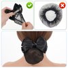 2 Pcs Black Bowknot Decor Snood Net Bowknot Mesh Crochet Hair Net Hair Snood Net Hair Bun Holders Snoods for Women Hair Equestrian Hair Net Bun Cover Hair Nets for Buns Bun Holders for Women's Hair