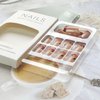 Fall Short Press on Nails French Tip Fake Nails Medium Length Hand-Painted Short Nails Glossy Nude with Leaves Designs Acrylic Nails Brown Nail Tips Full Cover Glue on Nails for Women Girls