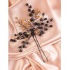 Kercisbeauty Black Crystal Hair Pins for Wedding Brides Bridesmaid Women and Girls Handmade Hair Jewelry (Black)