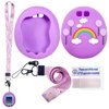 Xcivi Silicone Case Cover, Lanyard and Screen Protector Film for Tamagotchi Uni Virtual Interactive Pet Game Machine (Purple)