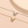 TseanYi Butterfly Necklace Silver Butterfly Cz Necklace Crystal Butterfly Pendant Necklace Mini Butterfly Necklace Chain