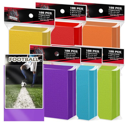 Trading Card Sleeves,Top Loaders Card Protection for Baseball Cards, Matte Card Sleeves Fit for Yugioh,Football,Magic,Sports Cards (6 Multicolored, 61 * 99mm)