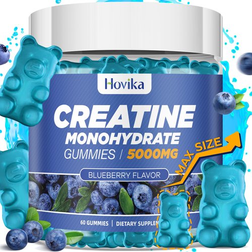 Creatine Monohydrate Gummies for Men & Women-5g of Creatine Monohydrate Chews per Serving - Low Sugar- for Muscle Strength, Muscles Builder, Recovery, Energy Boost, Pre-Workout Supplement, 30 Servings