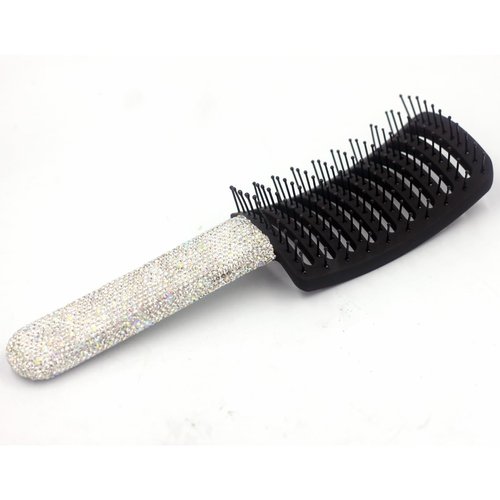 Bestbling Bling Styling Hair Smooth and Detangle Hair Brush for Women, Girl, Men, Arc-shaped Spareribs Comb (White)