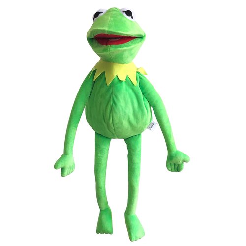 Lacroky Kermit Frog Hand Puppet with 50 Pcs Kermit The Frog Puppet Stickers, Hand Kermit Puppet Soft Stuffed Plush Toy for Boys & Girls - 24 Inches
