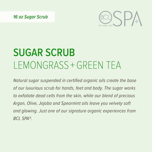 BCL SPA Sugar Scrub Lemongrass + Green Tea, 16 oz