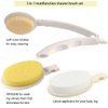 LFJ 3 in 1 Shower Brush Sponge Set for Shower, 19" Long Handle Body Brush, Bath Sponge and Lotion Applicator Gentle Exfoliation and Improved Skin Health, Suitable for Men and Women