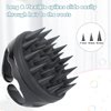 FREATECH Hair Scalp Massager Shampoo Brush with Long & Soft Silicone Bristles for Scalp Care, Gentle Scrub to Exfoliate, Intensive Massage to Relax the Head, Dandruff Removal and Hair Growth, Black