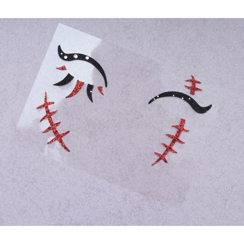 SOWAKA Face Jewels for Women Halloween Stick On Self Adhesive Crystal Rhinestones Face Gems Stickers for Girls Festival Holiday Parties Makeup (Red - Scar)