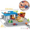 Driven by Battat – 25pc Drive-Thru Playset – Mini Car Track Set – Food Truck, School Bus, Pick-up, Camper Van & More – Gift Car Toys for 3 Year Old+ – Various Driving Routes