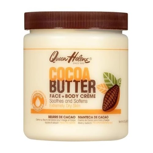 Qu`een~ Hel`ene Cocoa Butter Crème Face & Body Lotion for Dry Skin, 15 oz(pack of 1)