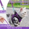 rabbitgoo Cat Harness and Leash Set for Walking Escape Proof, Adjustable Soft Kittens Vest with Reflective Strip for Cats, Comfortable Outdoor Vest, Purple, S