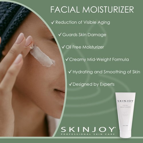 Skinjoy Face Moisturizer for Dry Skin, w/Hyaluronic Acid, Collagen, Aloe, Facial Skin Care Products, Skin Care, Body Wash, Face Wash - 183 ml / 6.2oz