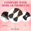 MY-LADY Nano Bead Hair Extensions Human Hair Nano Hair Extensions Human Hair Nano Ring Hair Extensions Real Human Hair 16 Inch 50 Strands 50 Gram Dark Brown