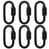 6 Pcs M4 Black Carabiner Chain Quick Links Connector 4mm Thickness Oval Stainless Steel Locking Carabiner Screw Lock Clip By STARVAST for Swing Play Set and Outdoor Equipment