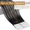 Ve Sunny Tape in Hair Extensions 24inch Balayage Hair Tape in Extensions Black Ombre Grey Invisible Tape in Hair Extensions Real Human Hair Balayage Natural Black Mix Silver Grey 25g 10pcs