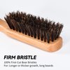 BESTOOL Hair Brush, Boar Bristle Beard Brush for Daily Beard Care, Men Brush with Handle Made of Beech Wood (Natural)