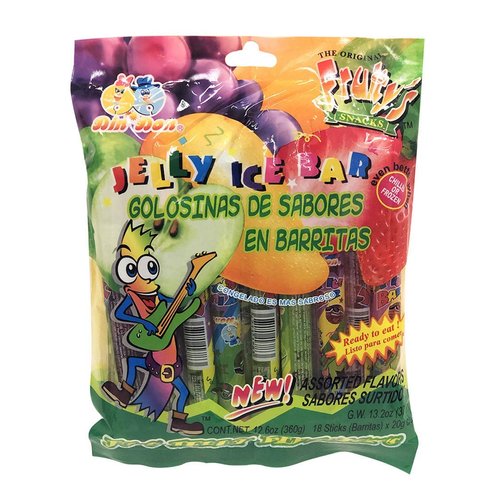 DinDon Jelly Ice Bar Golosinas de Sabores en Barritas 12.6 oz Bag 3 Pack in Assorted Flavors (Jelly Ice Bar) - SET OF 3