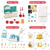 TAKIHON Dollhouse Furniture Set,Kitchen Toy Set,Bathroom Toy Set,Dollhouse Fridge/Washing Machin Set for Kids,Doll House Miniature Accessories,Educational Pretend Play Toys for Toddler,Boys,Girls