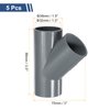 MECCANIXITY 5 Pcs PVC Fitting, 3 Way 45 Degree 1 1/4" 1.3" PVC Connectors PVC Elbow PVC Pipe Fittings PVC Coupling PVC Furniture Corner Connector for DIY Garden Support Structure, Grey