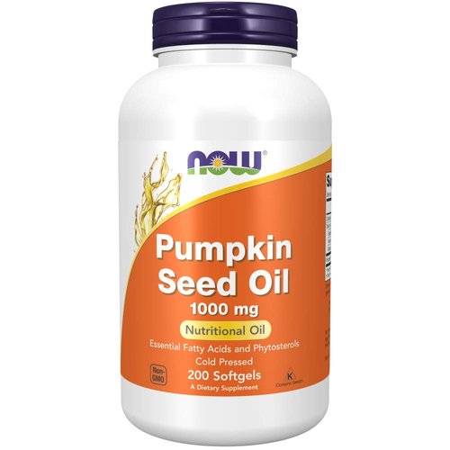 NOW Supplements, Pumpkin Seed Oil 1000 mg with Essential Fatty Acids and Phytosterols, Cold Pressed, 200 Softgels