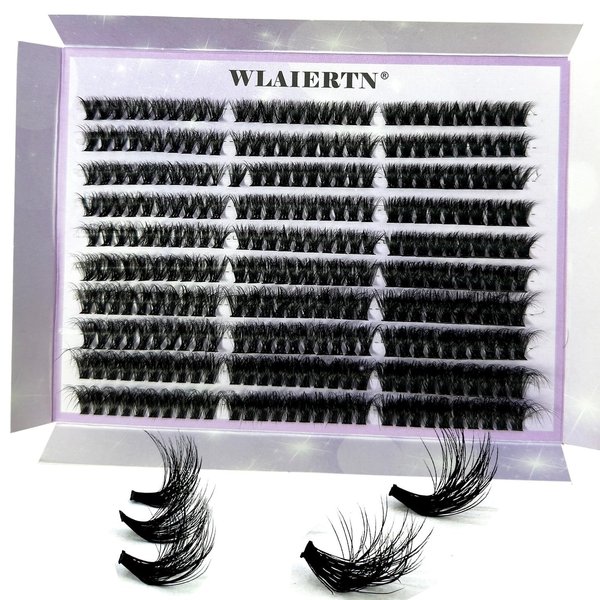 30D-100D 5D Fluffy Lash Clusters Thick Faux Mink Eyelash Clusters 300Pcs Volume Cluster Eyelash Extensions 8-18MM Fluffy Lash Extension D Curl Individual Lashes Cluster Lashes DIY (60D+80D+100D)