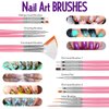 FANDAMEI Nail Art Brushes Set, Nail Art Kit, Nail Design Kit, Nail Art Dotting Pens, Nail Stickers, Butterfly Nail Art Sequins, Nail Foils, Nail Art Flakes Iridescent, Rhinestones For Nails