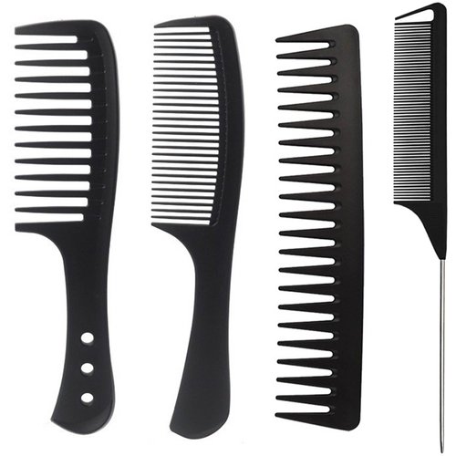 4PCS Plastic Wide Tooth Hair Combs, Hair Styling Comb Set for Curly Straight Long Hair, Styling Combs for Women and Girls