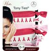 Mia Tony Ties, 2 in 1 Hair Accessories, Ponytail Holder & Bracelet, Basic, Knotted, Elastic, Ribbon, Rubber Bands, Beautiful Hot Pink, Pretty Pink, Chic White Breast Cancer Ribbons, 2 Packs, 12pcs
