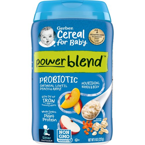 Gerber Baby Cereal, Oatmeal Peach Apple, 8 Ounce