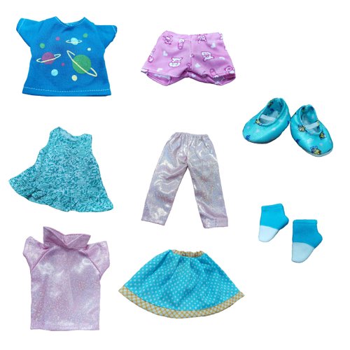 WakaoFeeling Doll Clothes Leggings Shoes Socks Accessories for 14.5 Inch Girl Dolls, Suitable for Wellie (5 Girls) Wishers and Similar 14 Inch Girl Dolls (Pattern-4)