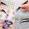 6Pcs Rhinestone Picker Tools Self Adhesive Wax Pencil with 2Pcs Extra Wax Tips, 2Pcs Tweezers and Pencil Sharpener for DIY Nail Art
