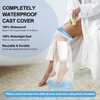 YUNCHI Waterproof Leg Cast Cover for Shower Adult with Non-slip Bottom, Reusable Watertight Cast Protector for Shower Leg for Ankle, Foot, Knee Injuries - Half Leg Covers 28“x14”
