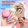 Gel Nail Polish Set, 6 Colors Macaron Colors Gel Nail Polish Kit Pale Pink Purple Blue Gel Polish Soak Off UV LED Nail Polish Set Manicure Kit Salon at Home (Macaron color)