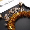 FAERLIIRY Happy New Year Headband 2025 New Years Headband for Women Disco Ball Glitter Headpiece Holiday Headbands Hair Accessories New Year's Eve Celebration Party Gifts (Happy New Year)