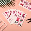 40 Sheets/268pcs Breast Illness Tattoo Stickers, Pink Ribbon Temporary Tattoos Breast Safety Awareness Tattoos Accessories for Girls Women Face Body Hand Decorations