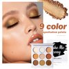 ecofavor Brown Eyeshadow Palette Nude Natural Matte Shimmer Glitter 9 Colors,Highly Pigmented Waterproof Warm Eye Shadows Pallet, Naked Earth Tones Makeup Palettes, Easy to Blend for Beginners