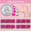Resin Rhinestones for Crafting, 2 Boxes Hot Pink Multi Sizes Flatback Bedazzling Crystals for Crafts DIY Nail Art Deco, Non Hotfix Gems Charms for Tumbler Shoes Clothing Fabric Face Makeup Manicure