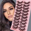 Generic Lashes Faux Mink False Eyelashes, 10pcs, Wispy Long Length, Fluffy (6D-02), black