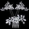 3 Pieces Bride Wedding Hair Comb Rhinestone Silver Bridal Hair Side Comb Crystal Hair Pieces Hair Pin Accessories for Women and Girls