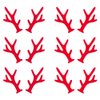 GORGECRAFT 20 Pairs Red Christmas Deer Mini Antlers Embellishments Flocking Deer Antlers Hair Clips Accessories Reindeer Elk Branch Animals Horn Snowman Hand for Headband Snowman Party Ornaments