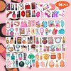 96 PCS Spa Makeup Temporary Tattoo Stickers Theme Birthday Party Decorations Supplies Favors Decor Cute Beauty Cosmetic Nail Tattoos Sticker Gifts for Kids Girls Women School Prizes Carnival Christmas