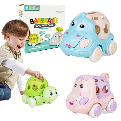 Toy Cars for Toddlers 1-3 - Baby Car Toys for 6-18 Months,3 Pack Push and Go Friction Powered Car Toys,Preschool Learning Gift for 1 2 3 Years Old Boys Girls,Birthday Party Gift for Kids (A)