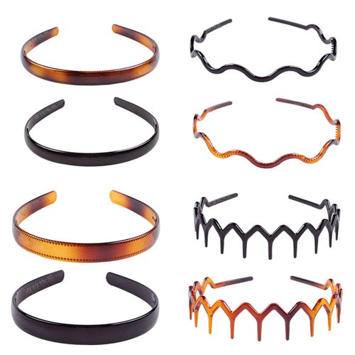 Plastic Tooth Hair Comb Headband Hard Headbands Ribbon Hairband Women Men Hair Accessory (style02)