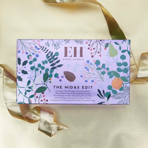 Emma Hardie The Midas Edit Gift Set, Featuring 4 Luxurious Skin Care Products & Cleansing Cloth, Packed in a Convenient Cosmetic Bag, Perfect as Holiday Mini Travel Beauty Set, Natural & Cruelty Free